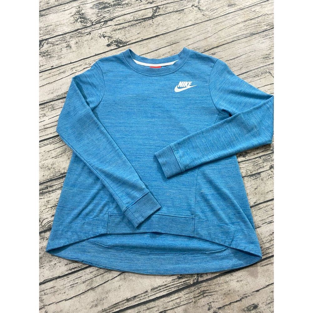 Nike Sportswear Gym Vintage Womens XS Crew Sweatshirt Heather Blue Just Do It
